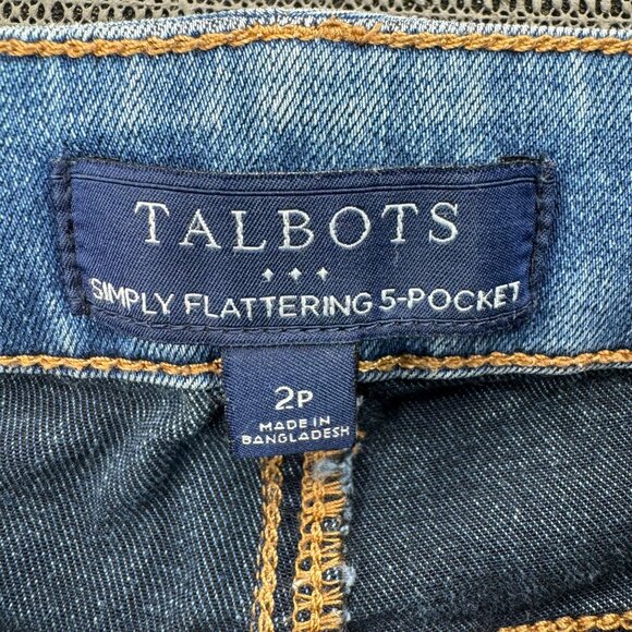 Talbots Womens Simply Flattering 5-Pocket Straight Leg Denim Jeans Size 2P - Picture 3 of 13
